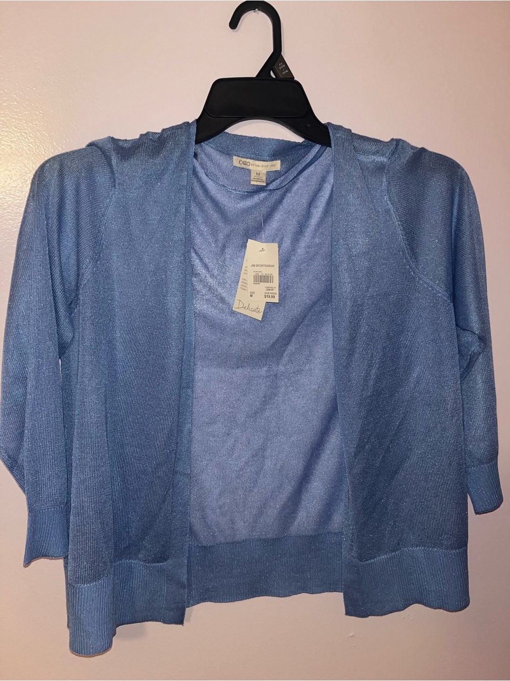 Cato Light Blue Open-Front Knit Cardigan